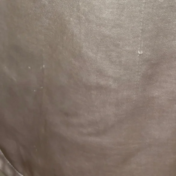 NWT Aakaa Champagne One Shoulder Lined Mini Dress w/ Ruffle Accent and Tie Belt - Picture 7 of 16